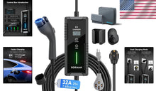 Load image into Gallery viewer, 32A Level 2 Electric Vehicle Charger with Adjustable Current &amp; Safety Features