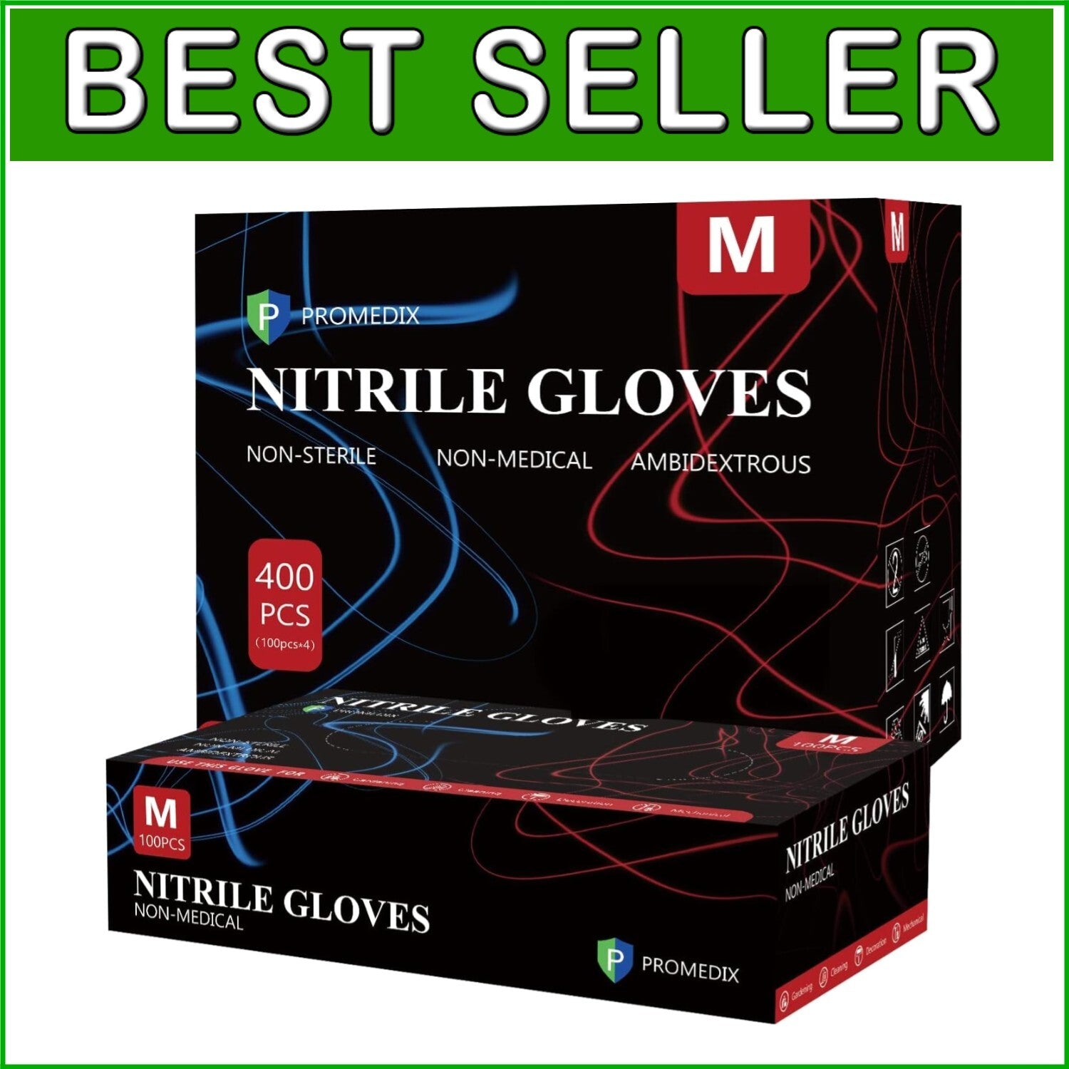 Eco-Friendly Nitrile Disposable Gloves 100ct - Powder-Free for Sensitive Hands