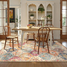 Load image into Gallery viewer, Soft Faux Wool 5x7 Area Rug - Stain-Resistant Floral Trellis for Easy Living