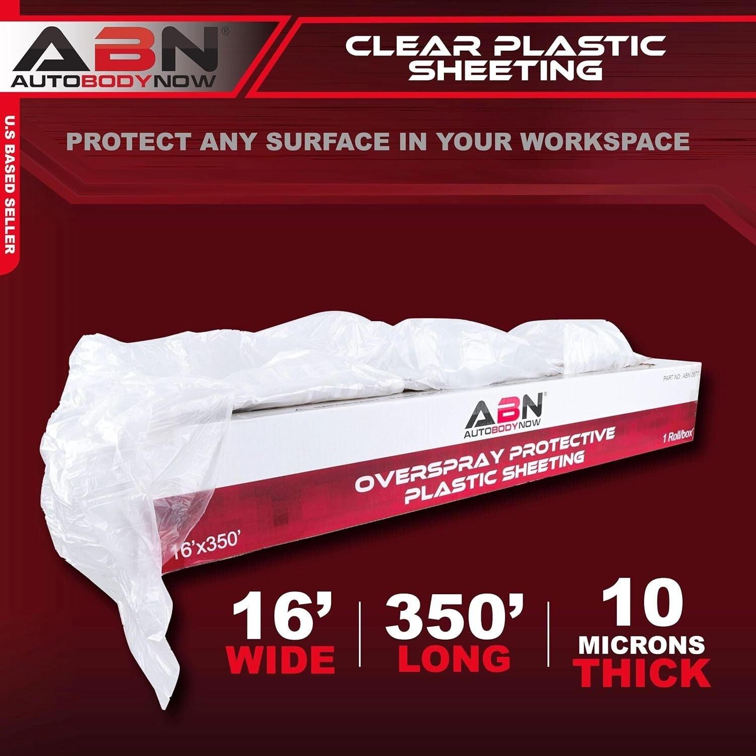 Electrostatic Clear Plastic Sheeting 16 x 350ft - Water Resistant & Anti-Flaking