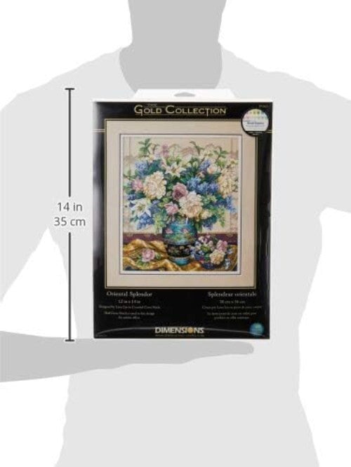 Create Stunning DIY Wall Art with Gold Collection Oriental Flower Cross Stitch