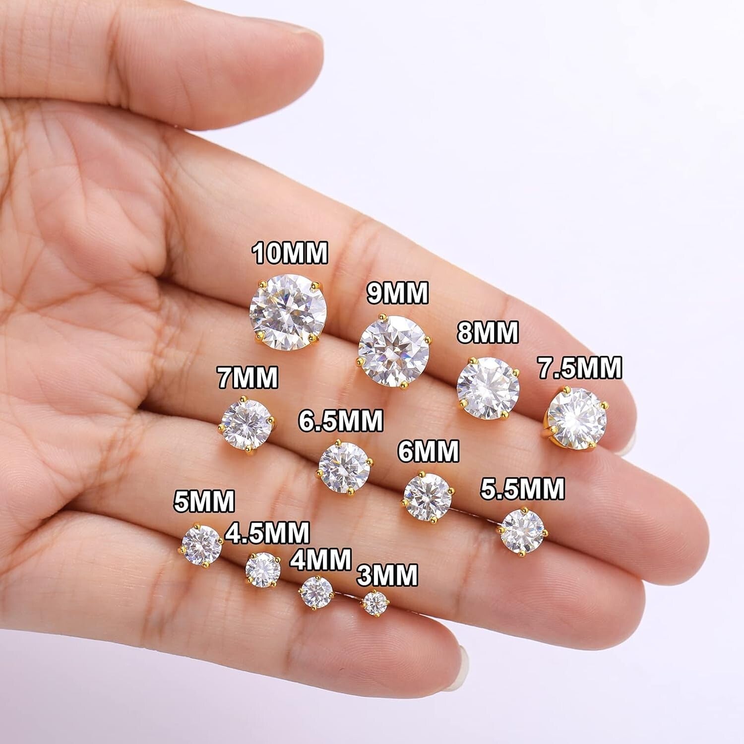 Elegant Moissanite Screw Back Earrings, 0.6ct to 8.0ct, Hypoallergenic Design