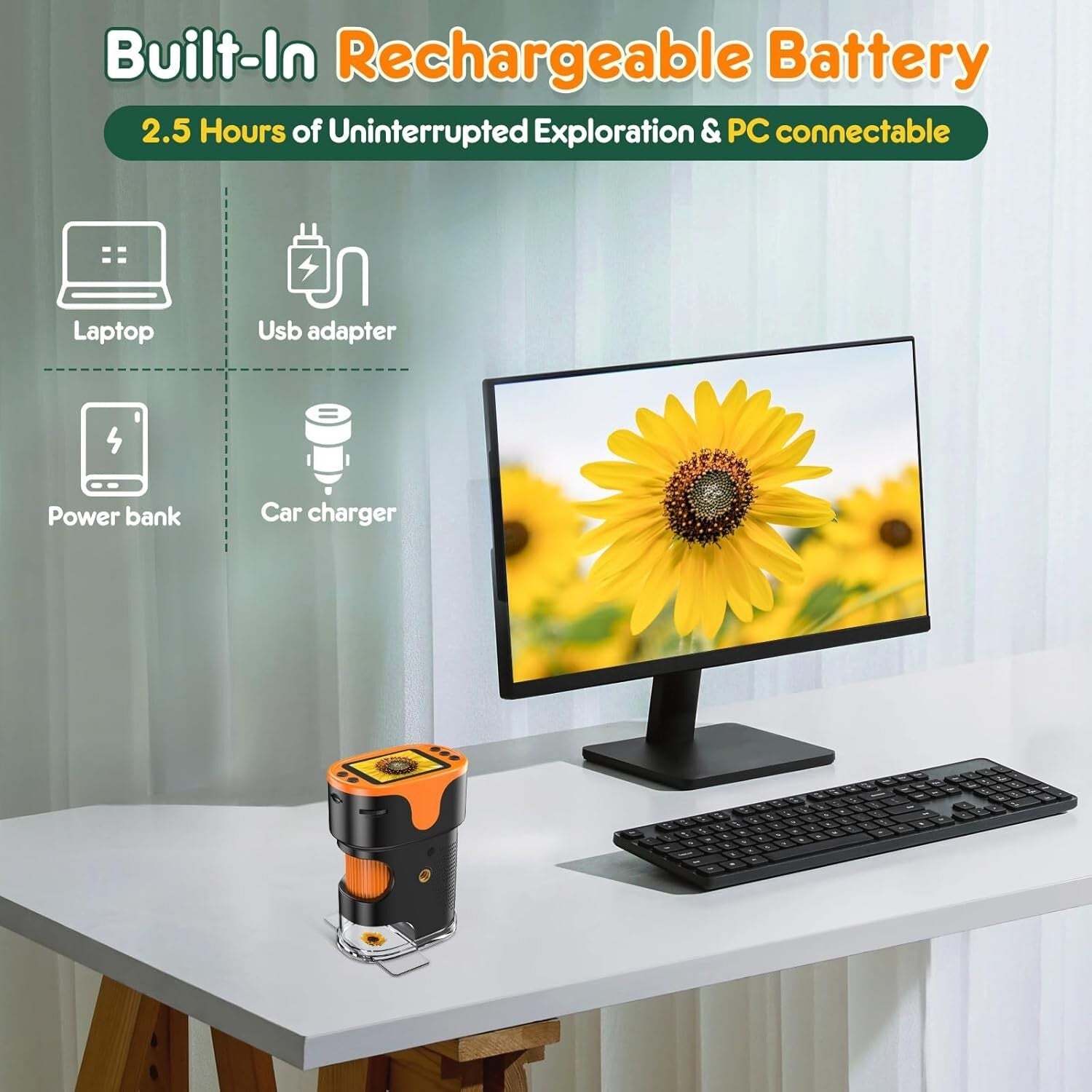 4K Handheld Microscope for Kids - Portable Learning Tool & Gift Box Included