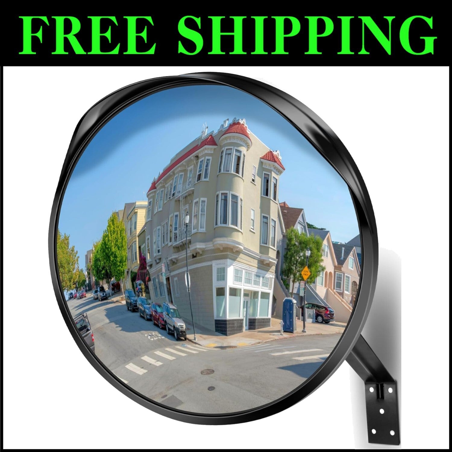 16-Inch Security Mirror: Parabolic Driveway Visibility with Easy Installation