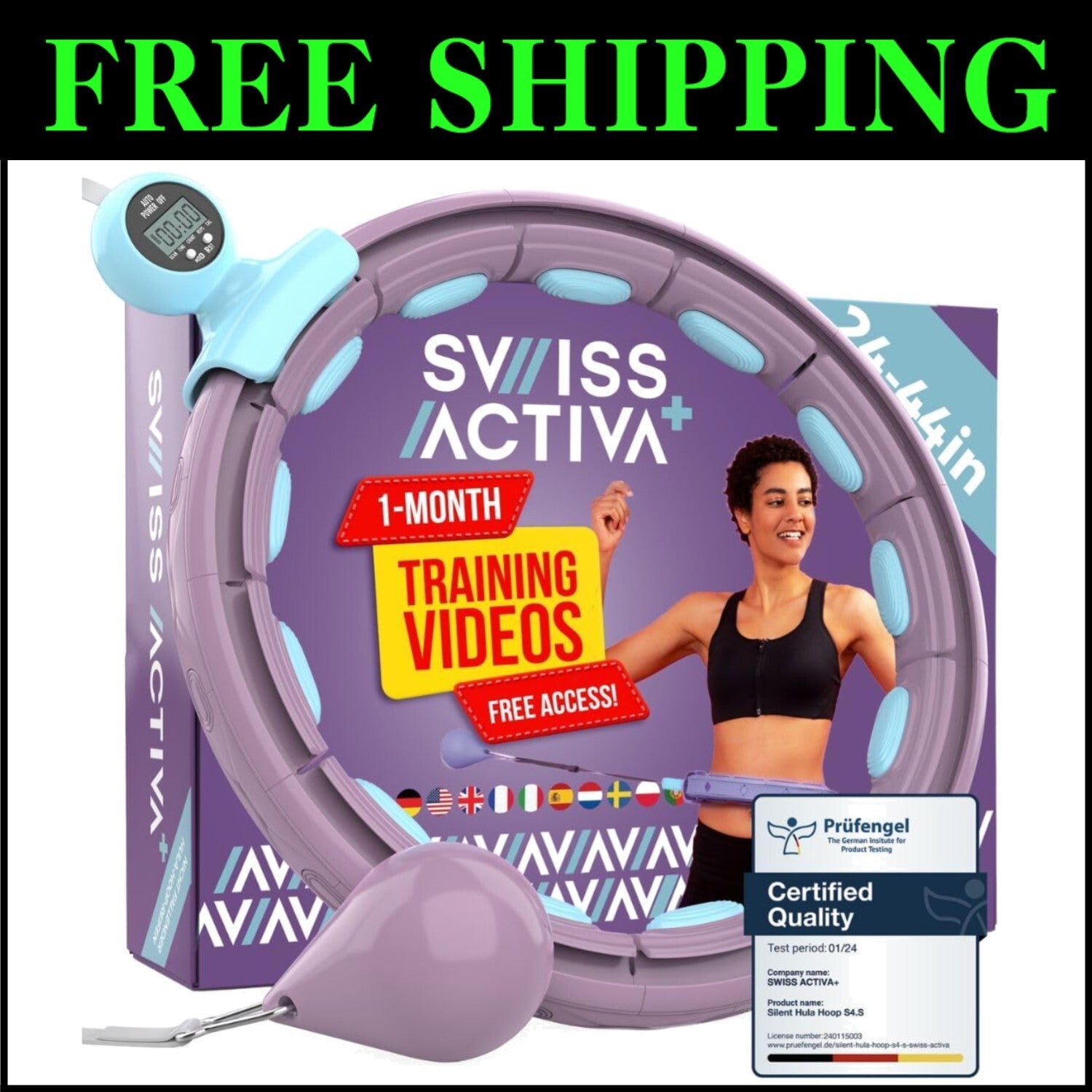 Adjustable Infinity Weighted Hula Hoop for Belly Fat Loss - Track Your Progress