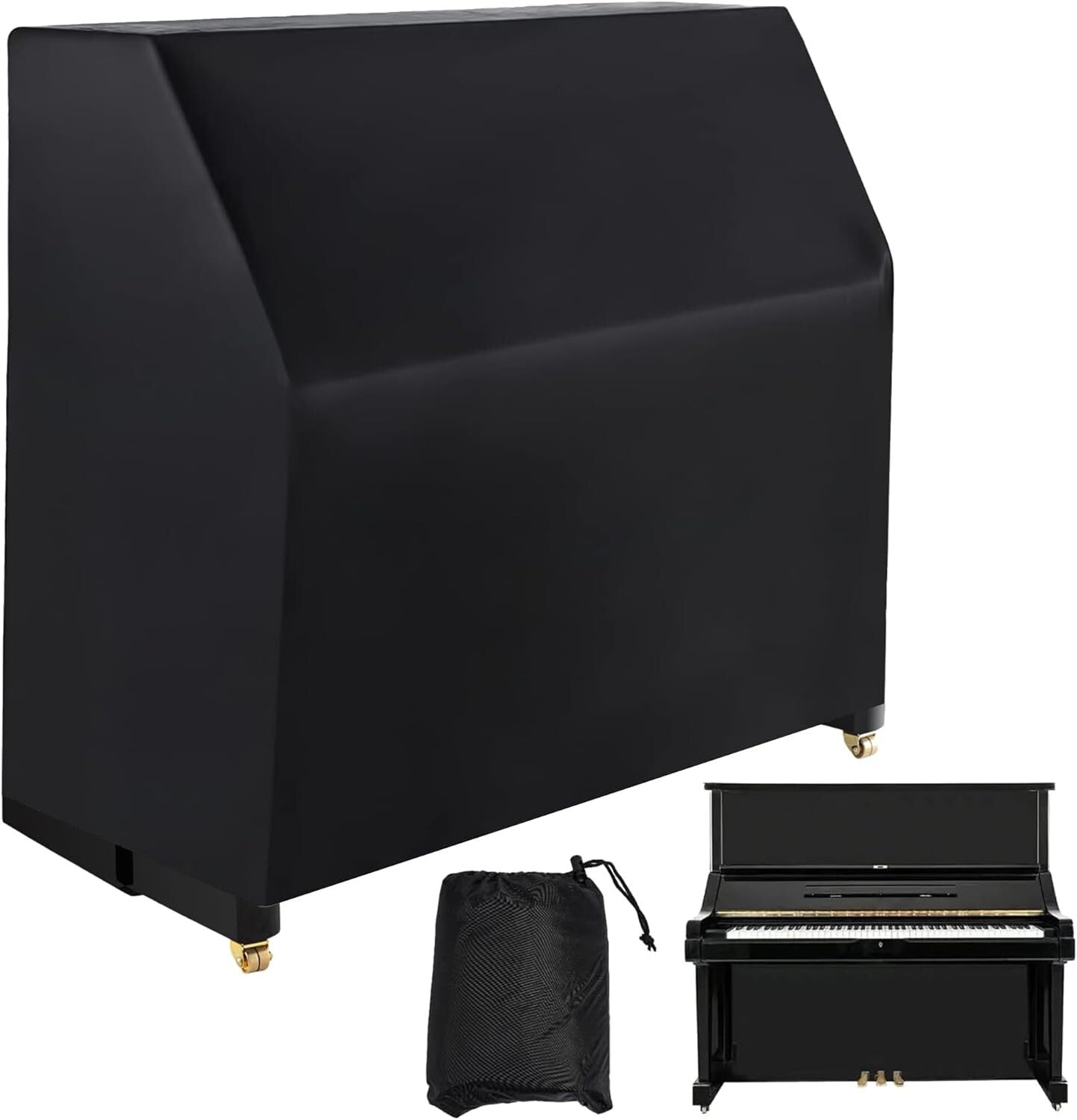 Portable Piano Dust Cover - Soft Velvet with Non-Scratch Surface & Elastic Fit