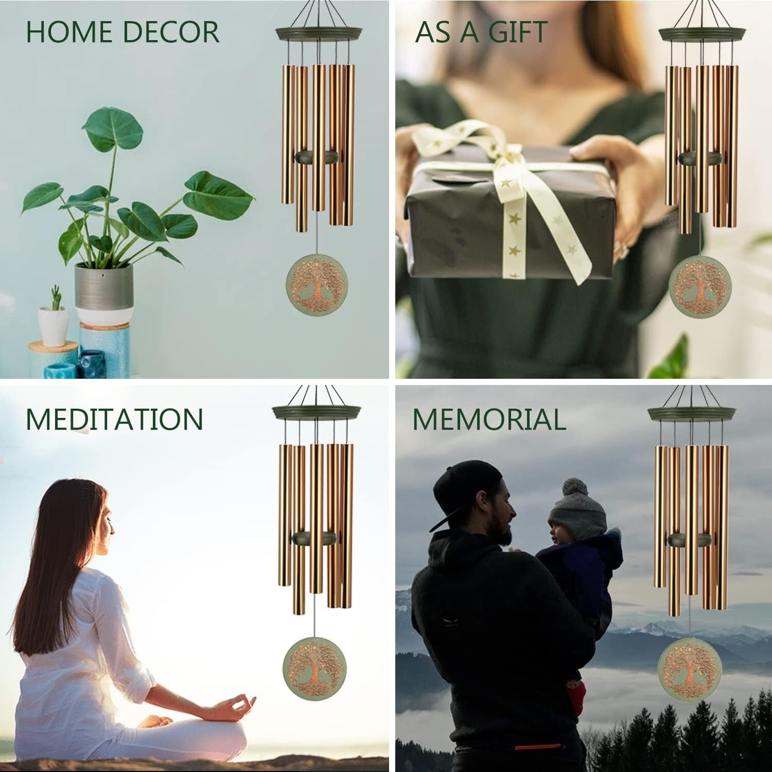 Classic 36" Tree of Life Wind Chimes - Outdoor Gift Box for Special Occasions