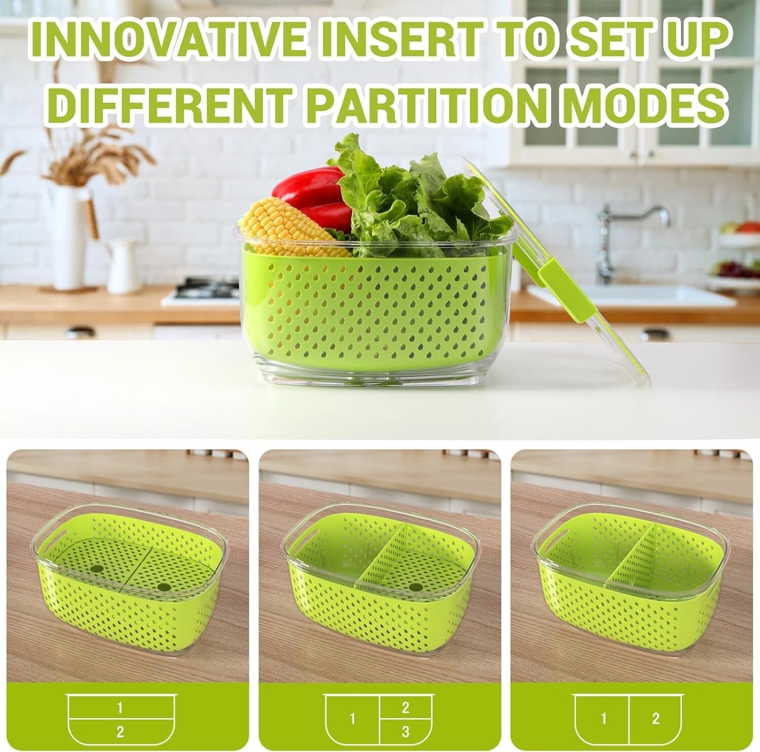 BPA-Free 3-Piece Vegetable & Fruit Storage Set - Keep Produce Fresh & Organized