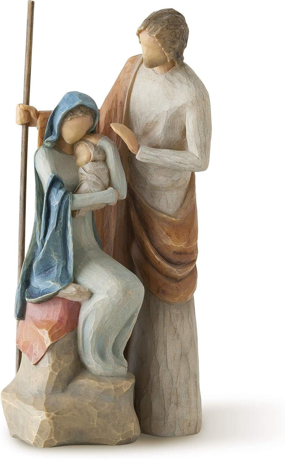 Intricately Carved Holy Family Display - Ideal for Smaller Nativity Collections