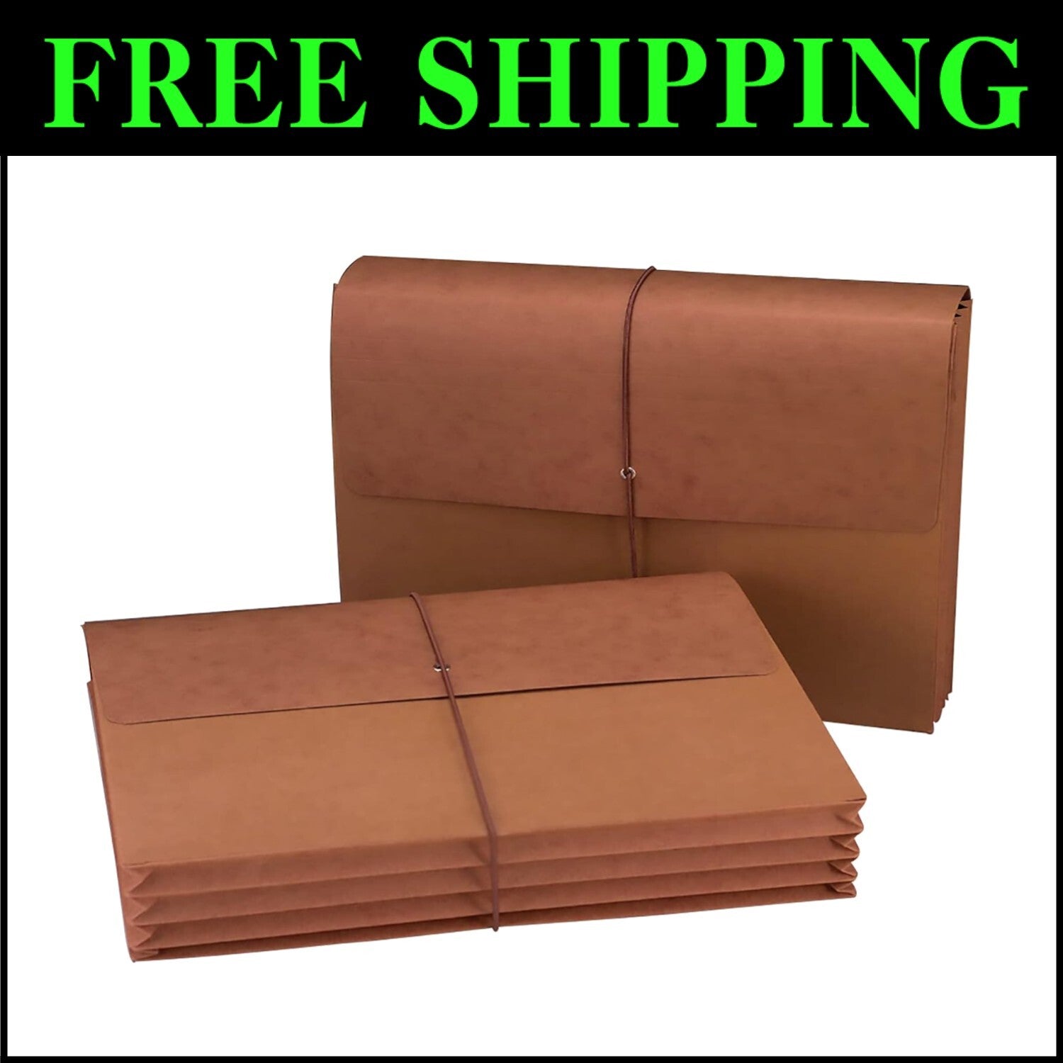Durable Redrope Expanding File Wallets - Flap & Cord, Made in USA, Eco-Friendly