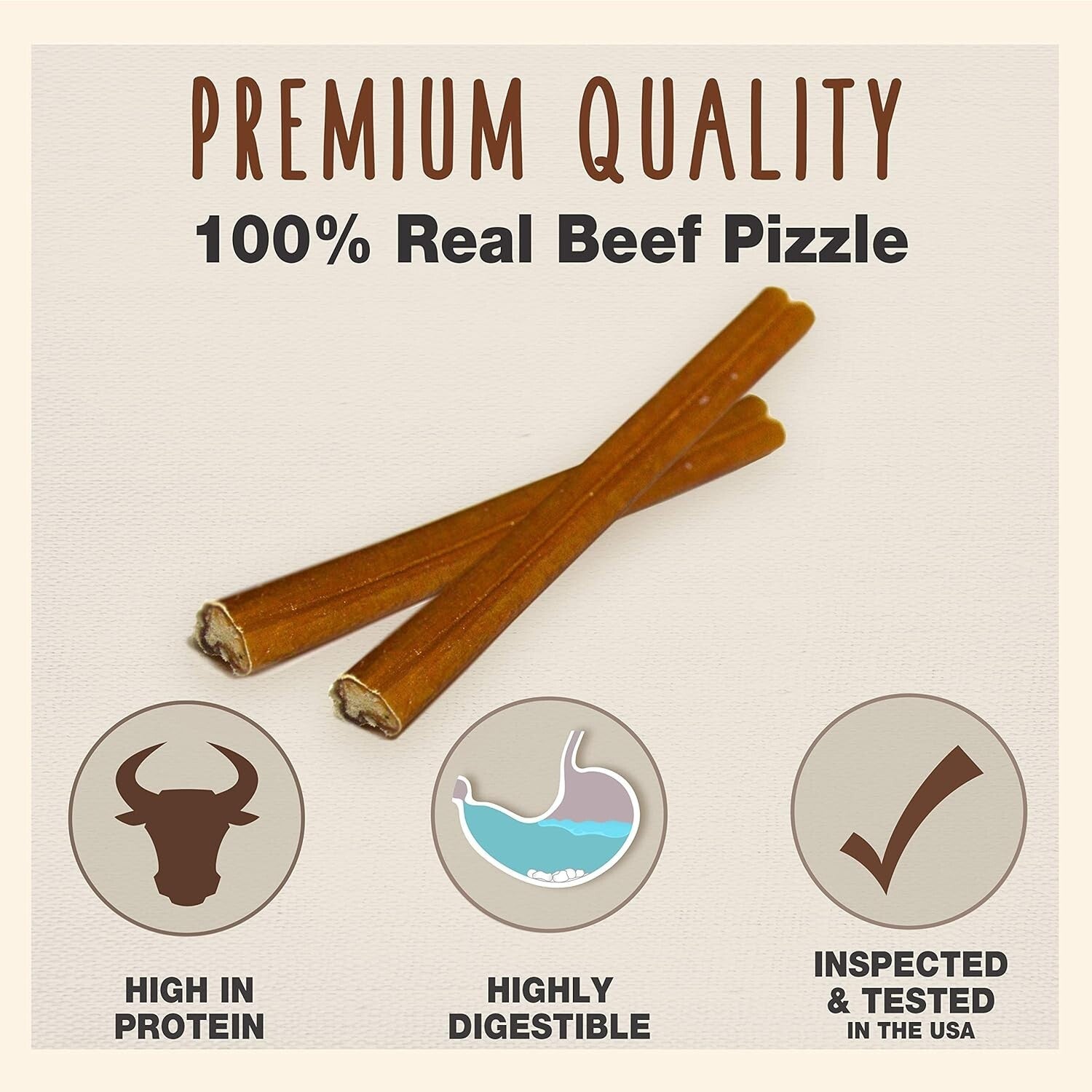 Long-Lasting 12 Oz Beef Pizzle Bully Sticks – Ideal for Aggressive Chewers