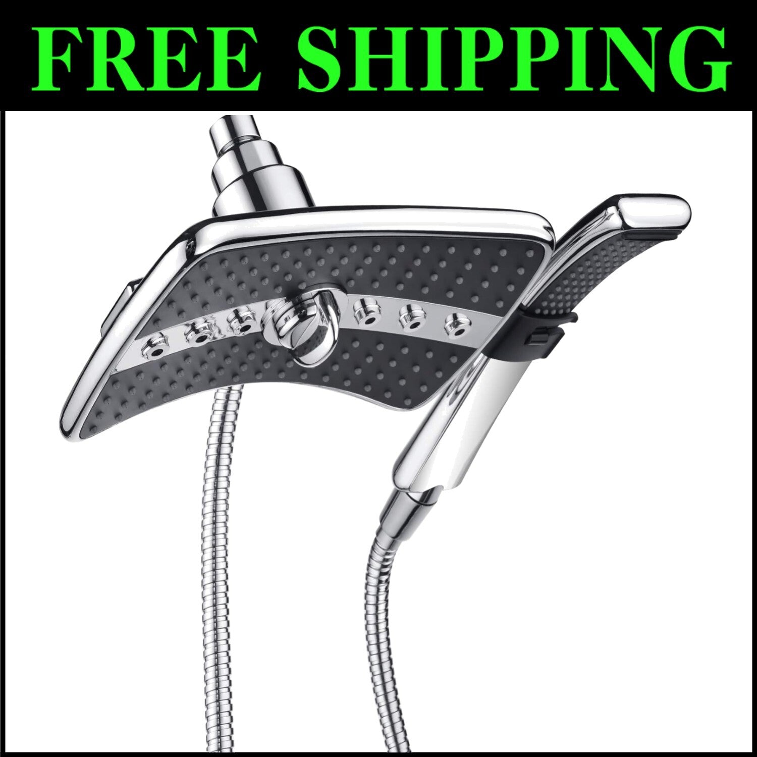 Stylish Dual Shower Head Set: Handheld & Rainfall with Tool-Free Installation