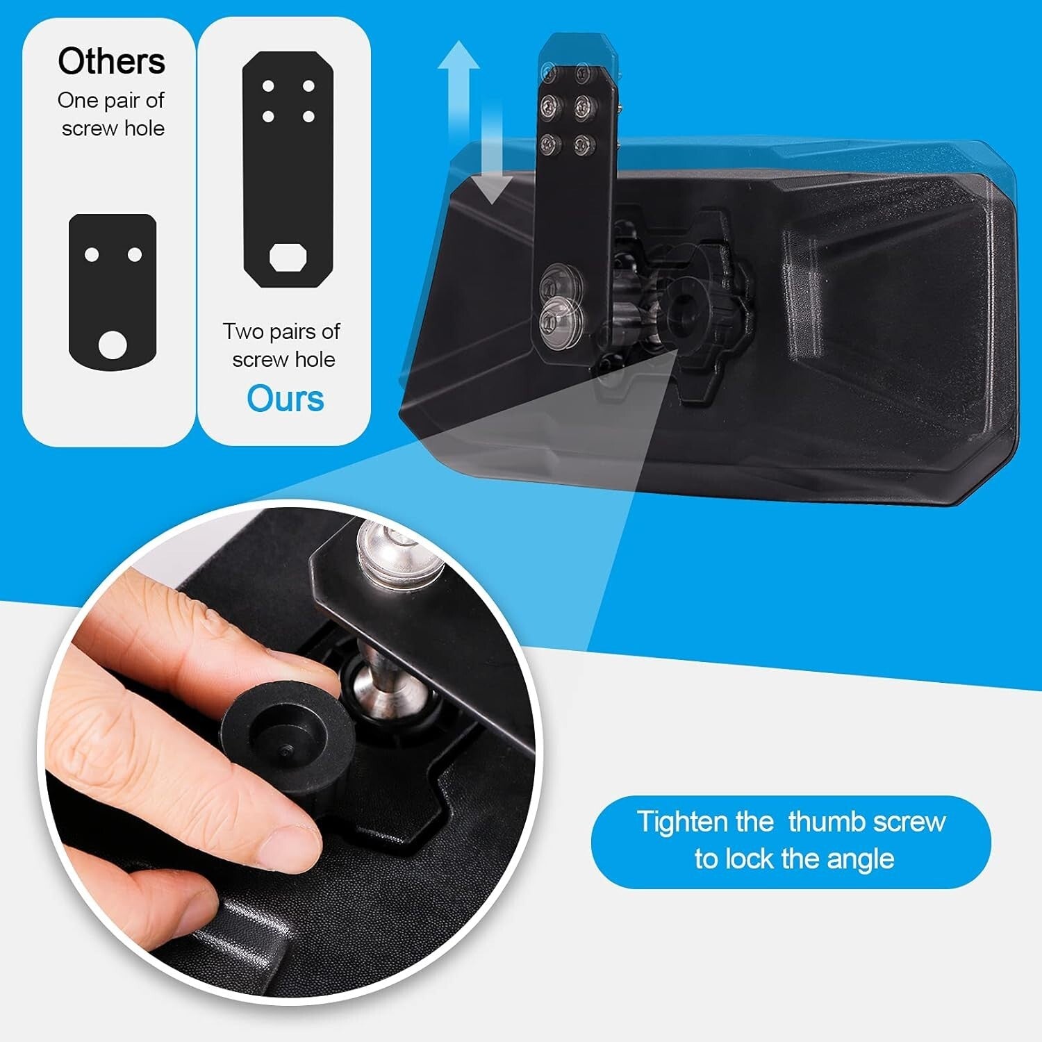 Adjustable UTV Side Mirrors & Rear View Mirror Set for 2015-2024 Polaris Rangers