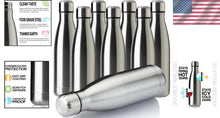 Load image into Gallery viewer, Vacuum Insulated 17oz Sports Water Bottles - 8 Pack, Keeps Drinks Hot &amp; Cold