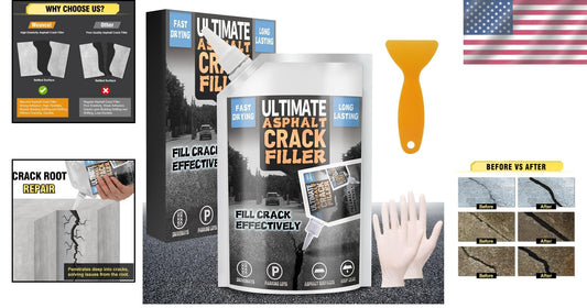 Comprehensive Asphalt Crack Repair Kit - High Elasticity & Weed-Proof Sealer