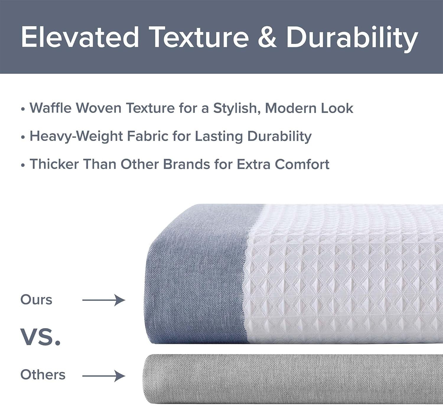 Spa-Quality Indigo Waffle Weave Shower Curtain - 72x84 Modern Bathroom Elegance