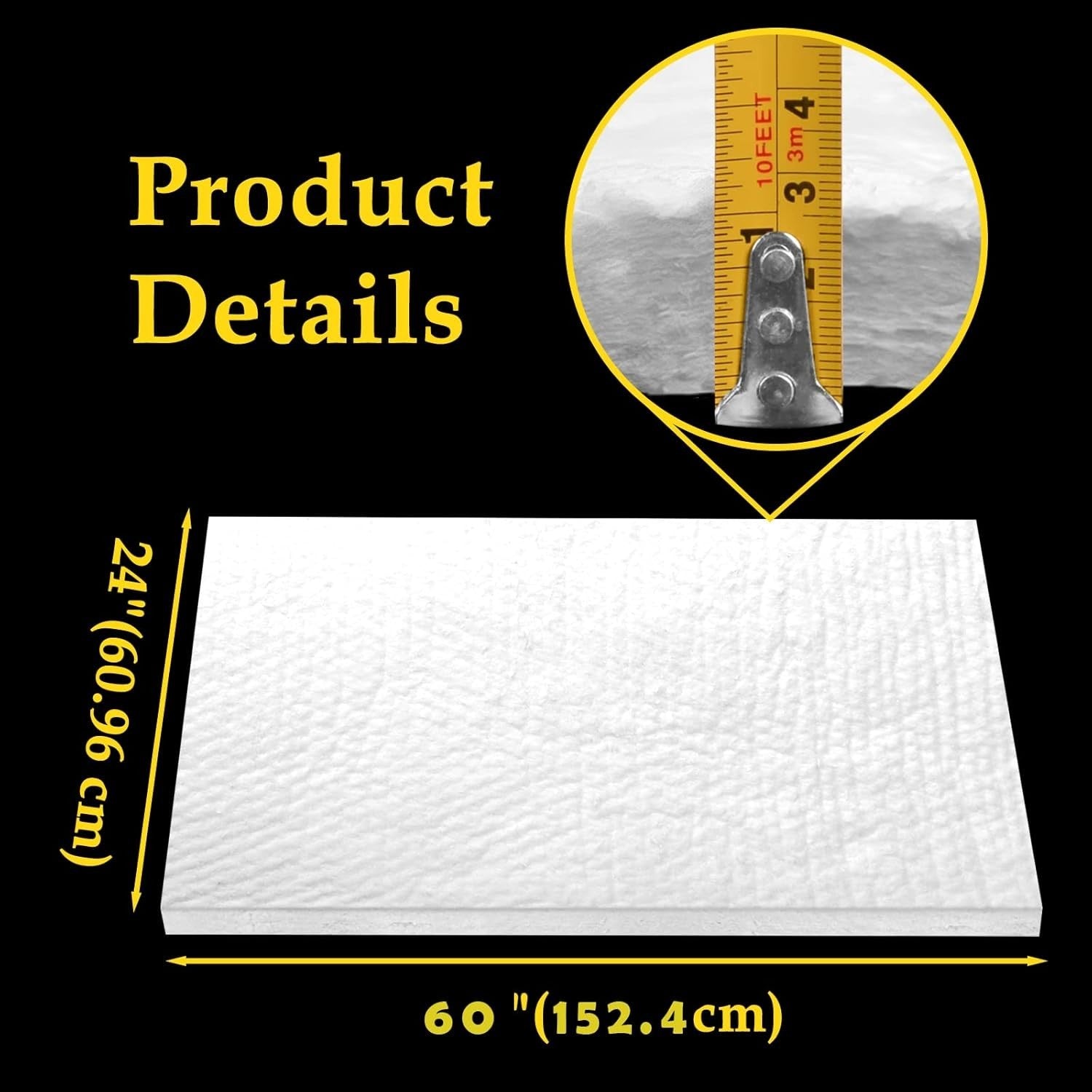 10 sq. ft. Heavy-Duty Fireproof Ceramic Fiber Blanket for Ovens and Furnaces