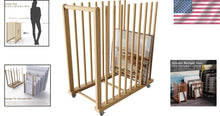 Load image into Gallery viewer, Versatile Portable Canvas Storage Rack - Beech Wood Organizer with Wheels