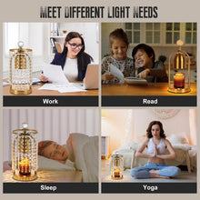 Load image into Gallery viewer, Candle Warmer with Timer &amp; 2 Bulbs - Stylish Gold Crystal Decor for Home