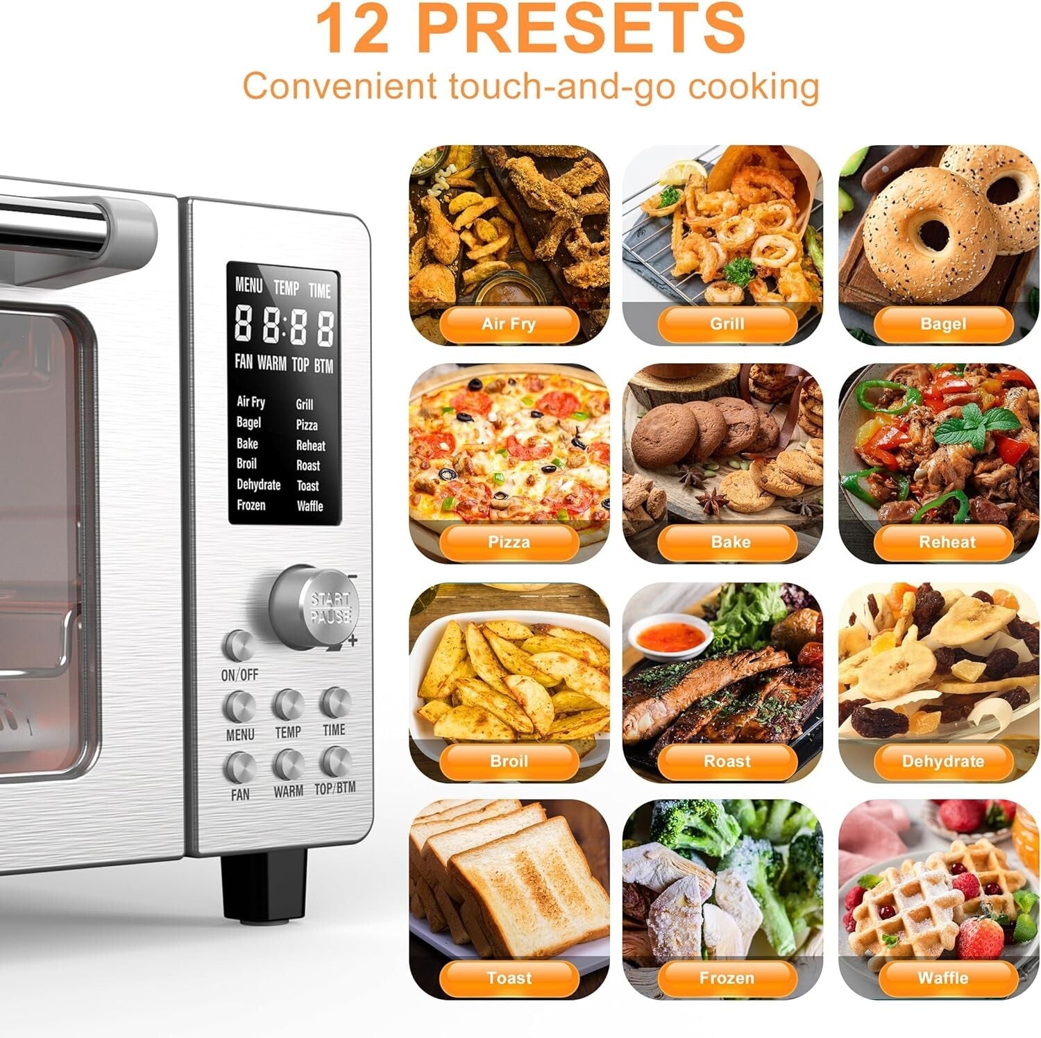 Efficient Bravo Air Fryer Toaster Oven - 3x Faster with Flexible Cooking Control