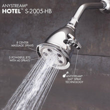 Load image into Gallery viewer, Adjustable 2.5 GPM Hotel Shower Head - Anystream Massage Technology in Chrome