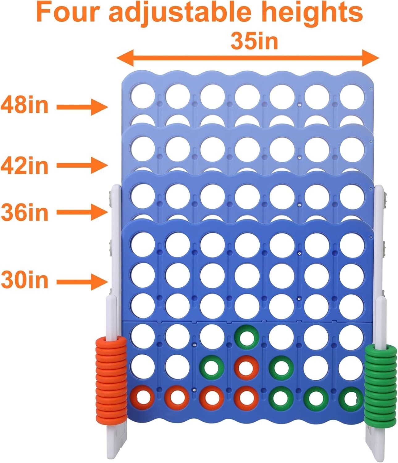 Jumbo 4 Connect in a Row Game - Adjustable for Kids & Adults, Ideal for Outdoors