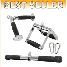 Load image into Gallery viewer, Premium Heavy-Duty Gym Attachments: V Bar, Rotating Handle, and Tricep Equipment