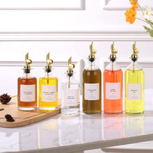 Load image into Gallery viewer, Chic 500ml Oil &amp; Vinegar Dispenser Set with Stain-Free Labels and Pour Spout