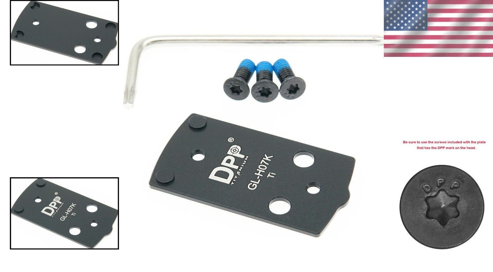 Glock 43X/48 MOS Titanium Adapter Plate for Holosun 407K - No Slide Modification