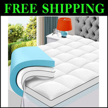 Load image into Gallery viewer, Machine Washable Twin Size Cooling Mattress Topper - Luxury Gel Foam Comfort