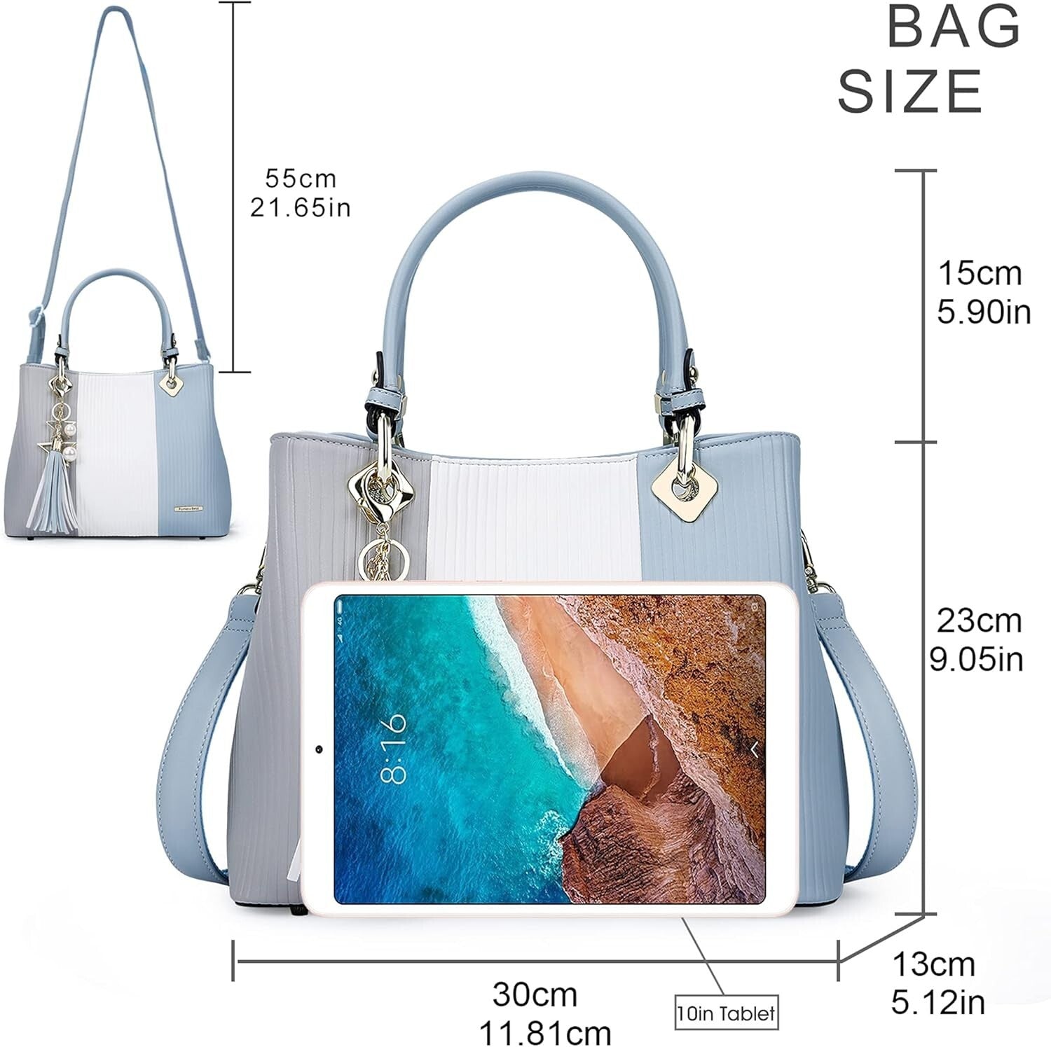 Versatile Women's Satchel Bag with Multiple Pockets - Stylish & Practical