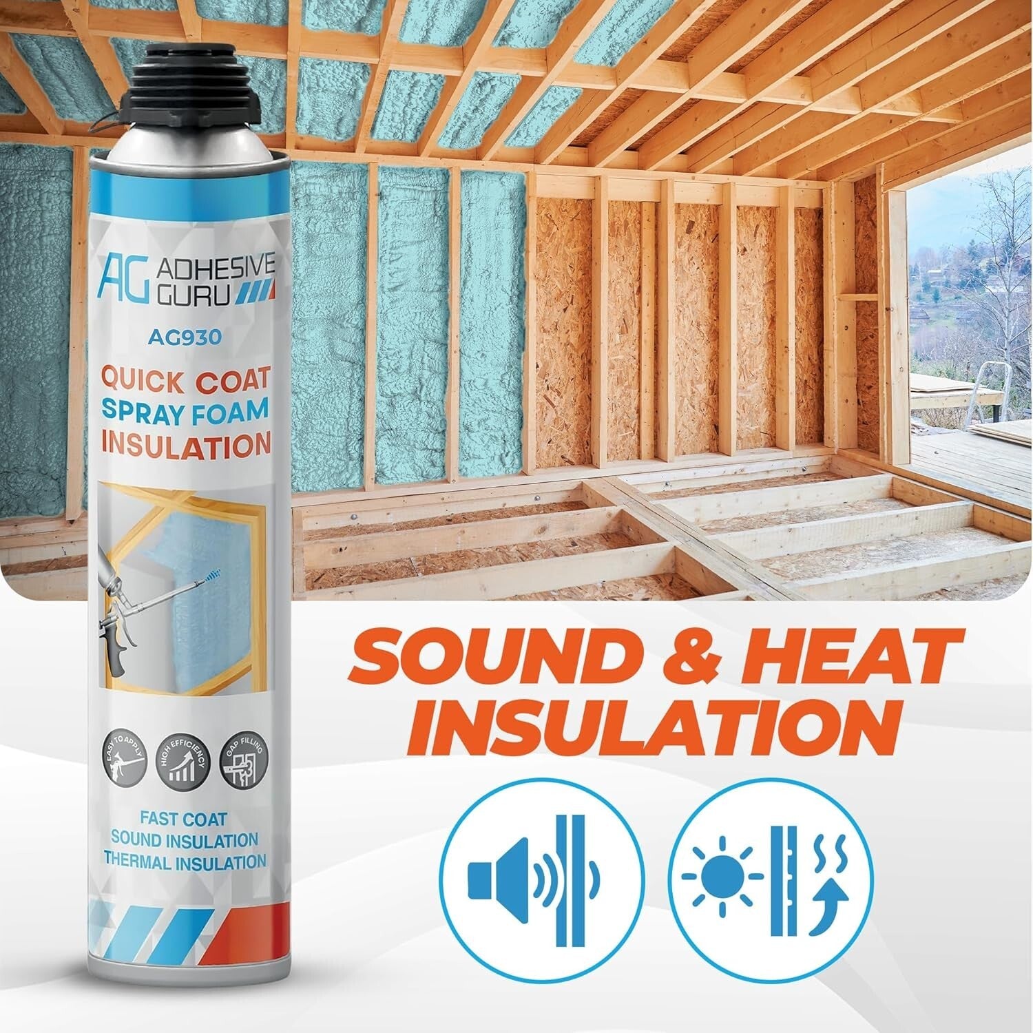 12-Pack Heat Insulation Spray Foam - Fast Curing Polyurethane for All Projects
