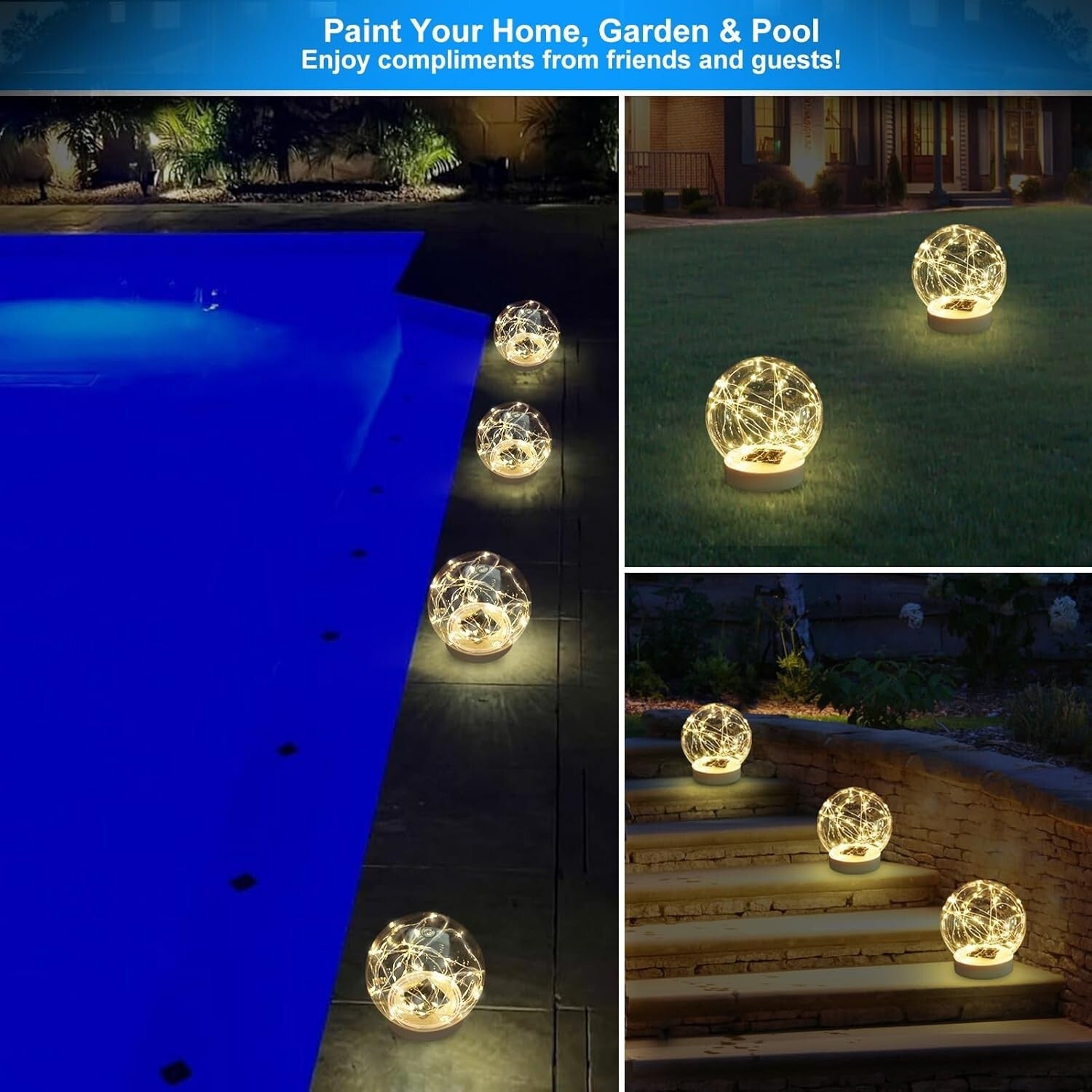Enchanting 6.5 Inch Solar Powered Floating Pool Lights - Waterproof Mood Setters