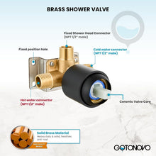 Load image into Gallery viewer, Modern Wall-Mount Shower Faucet Kit in Matte Black - 6 Spray Handheld Included