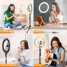 Load image into Gallery viewer, Complete Selfie Kit: 12" Ring Light with Tripod, Phone Holder &amp; Wireless Remote