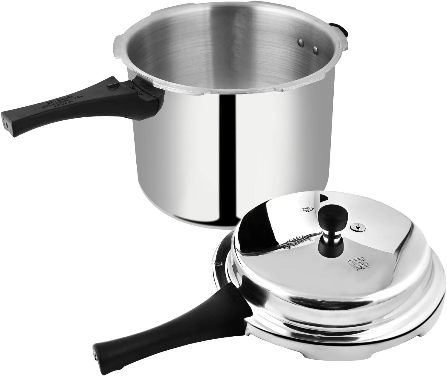 Efficient 10L Silver Pressure Cooker - Heavy-Duty Aluminum, Ergonomic Handles