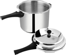 Load image into Gallery viewer, Efficient 10L Silver Pressure Cooker - Heavy-Duty Aluminum, Ergonomic Handles