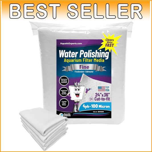Cut-to-Fit 100 Micron Water Polishing Pad - 4 Pack, Perfect for Fish Tanks