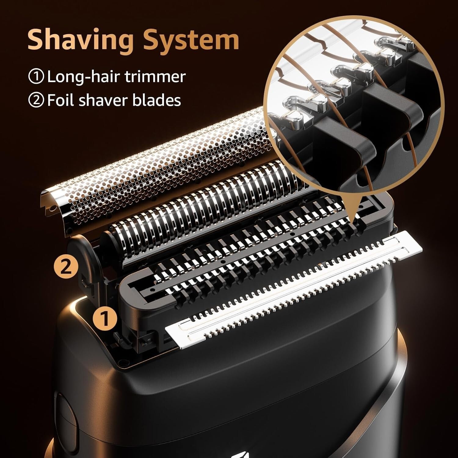 Men's Travel-Friendly Electric Foil Shaver with Smart Sensing Technology