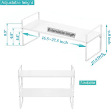 Load image into Gallery viewer, Expandable 2-Pack Heavy-Duty Steel Kitchen Organizer Rack - Adjustable Design