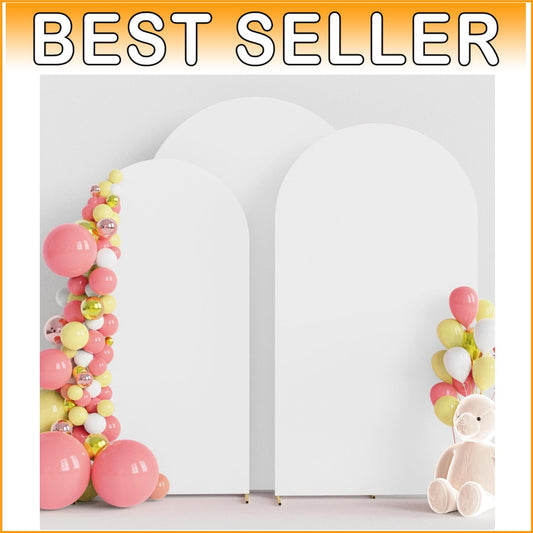 Durable 3-Piece White Spandex Wedding Arch Covers for All Occasions Decoration