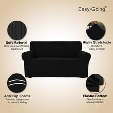 Load image into Gallery viewer, Oversized Stretch Sofa Slipcover in Black - Easy Care for Elegant Living Rooms