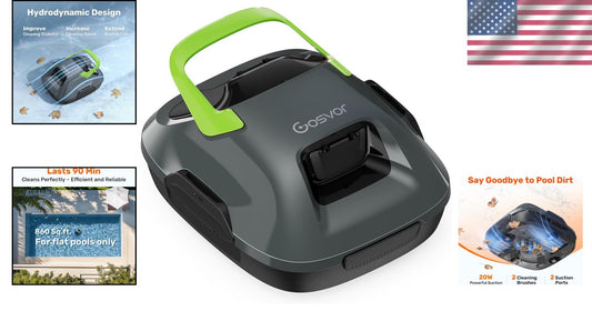 Automatic Cordless Pool Cleaner with Self-Parking - Ideal for Above-Ground Pools
