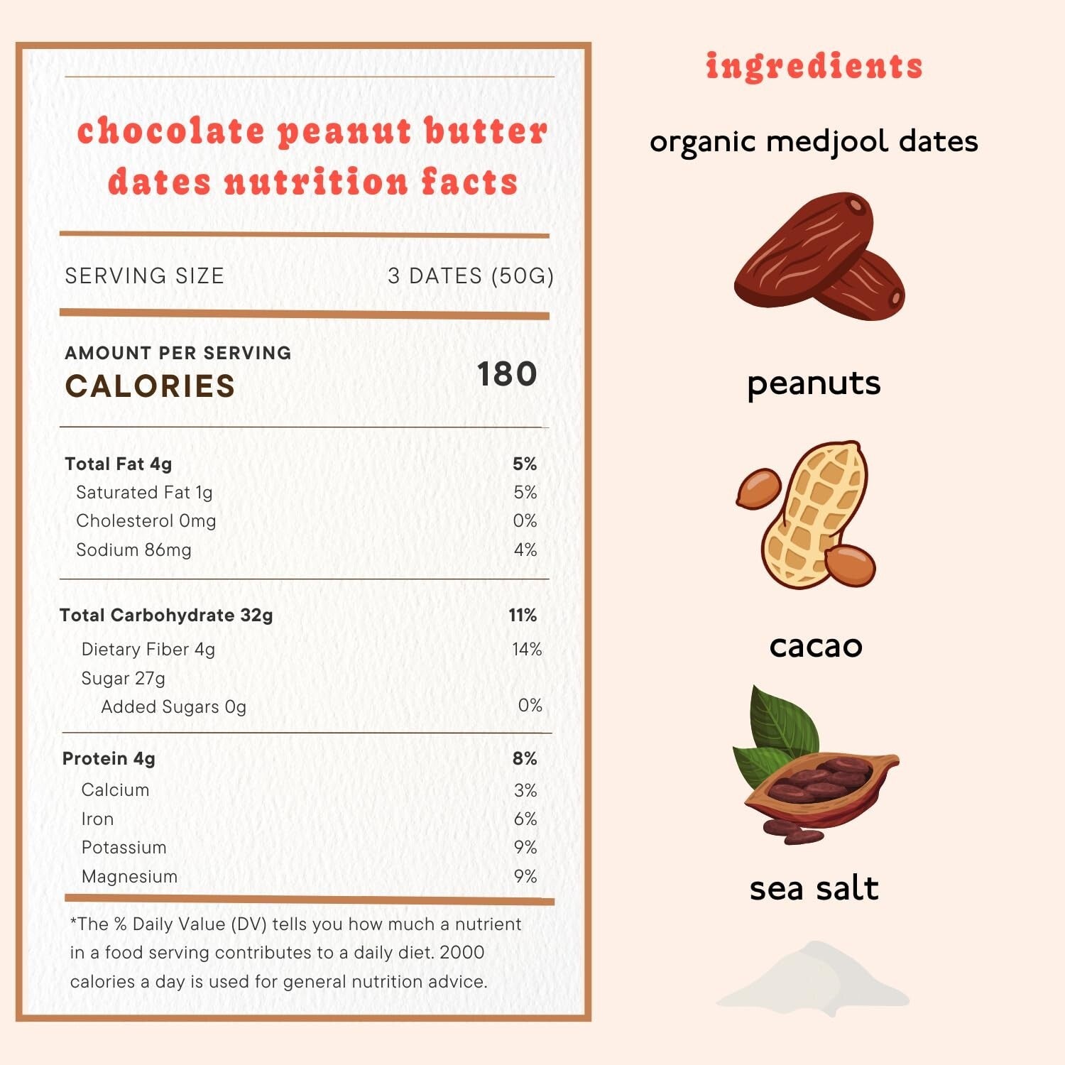 40 Ct Organic Medjool Dates Filled with Peanut Butter & Chocolate - Vegan Snack