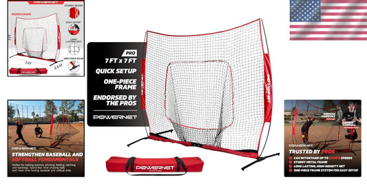 Durable 7x7 Softball & Baseball Net for Hitting, Pitching, and Throwing Practice