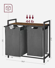 Load image into Gallery viewer, Elegant Laundry Sorter with Removable Bags and Sturdy Metal Frame - 24.2 Gallon