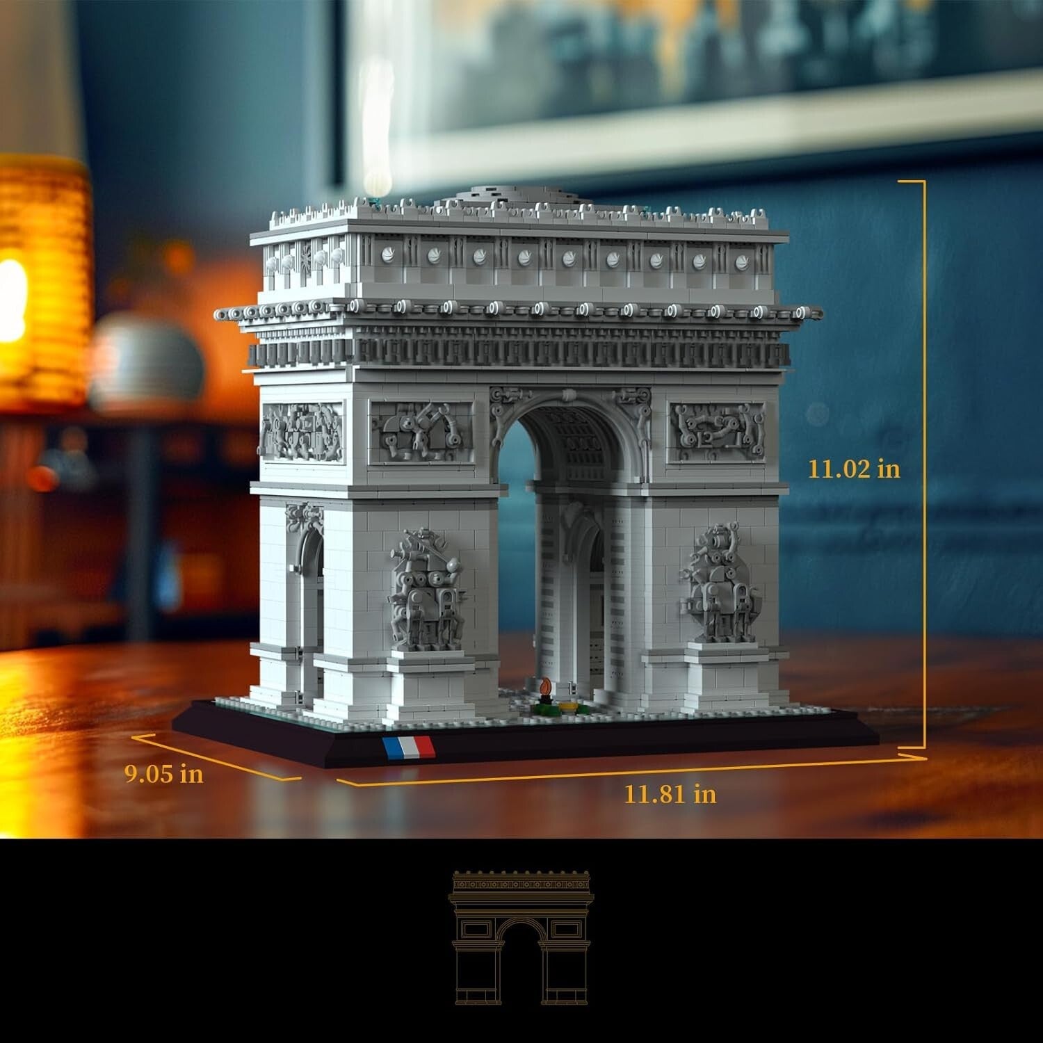 Arc de Triomphe Architectural Model Kit 4436PCS - Travel and Art Enthusiast Gift