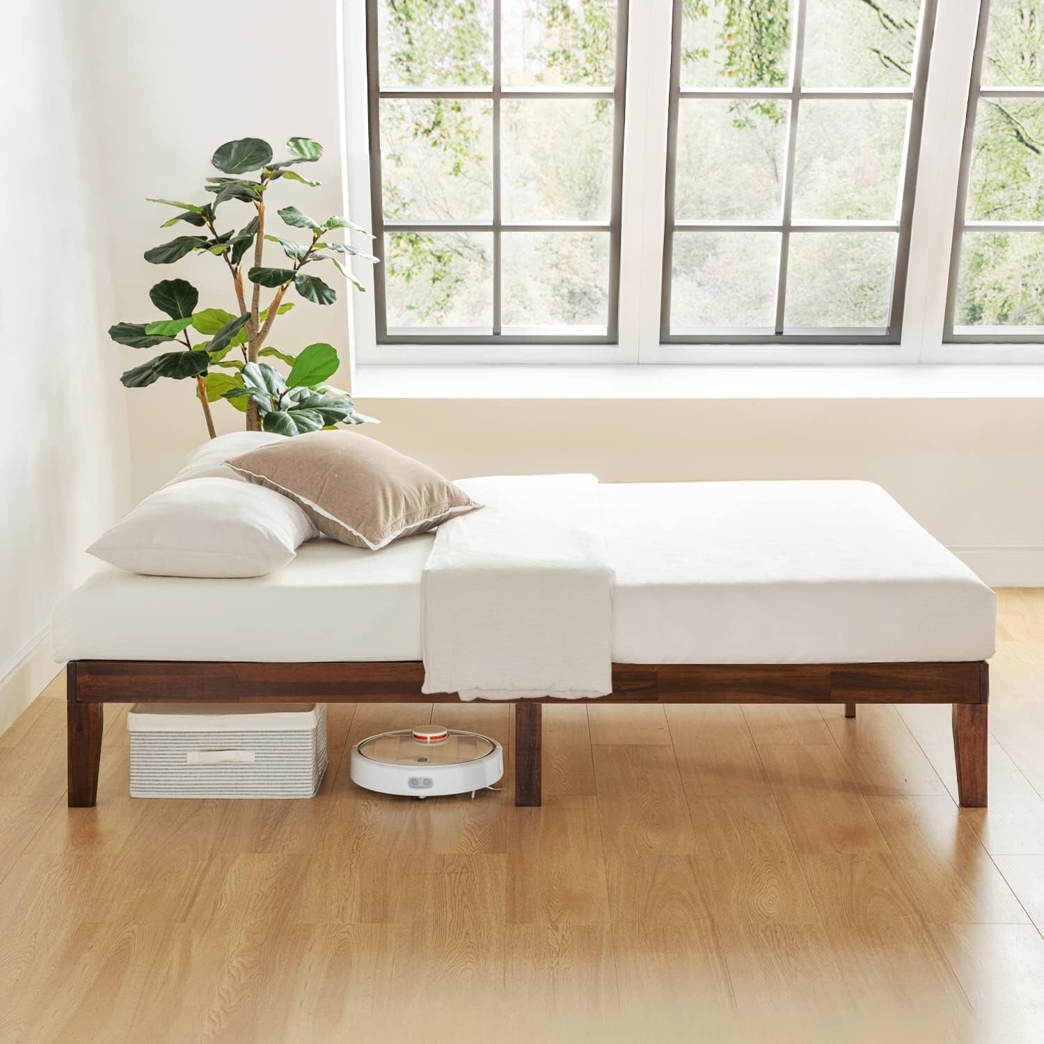 Elegant Full Size Wooden Platform Bed | Easy Assembly & No Box Spring Needed