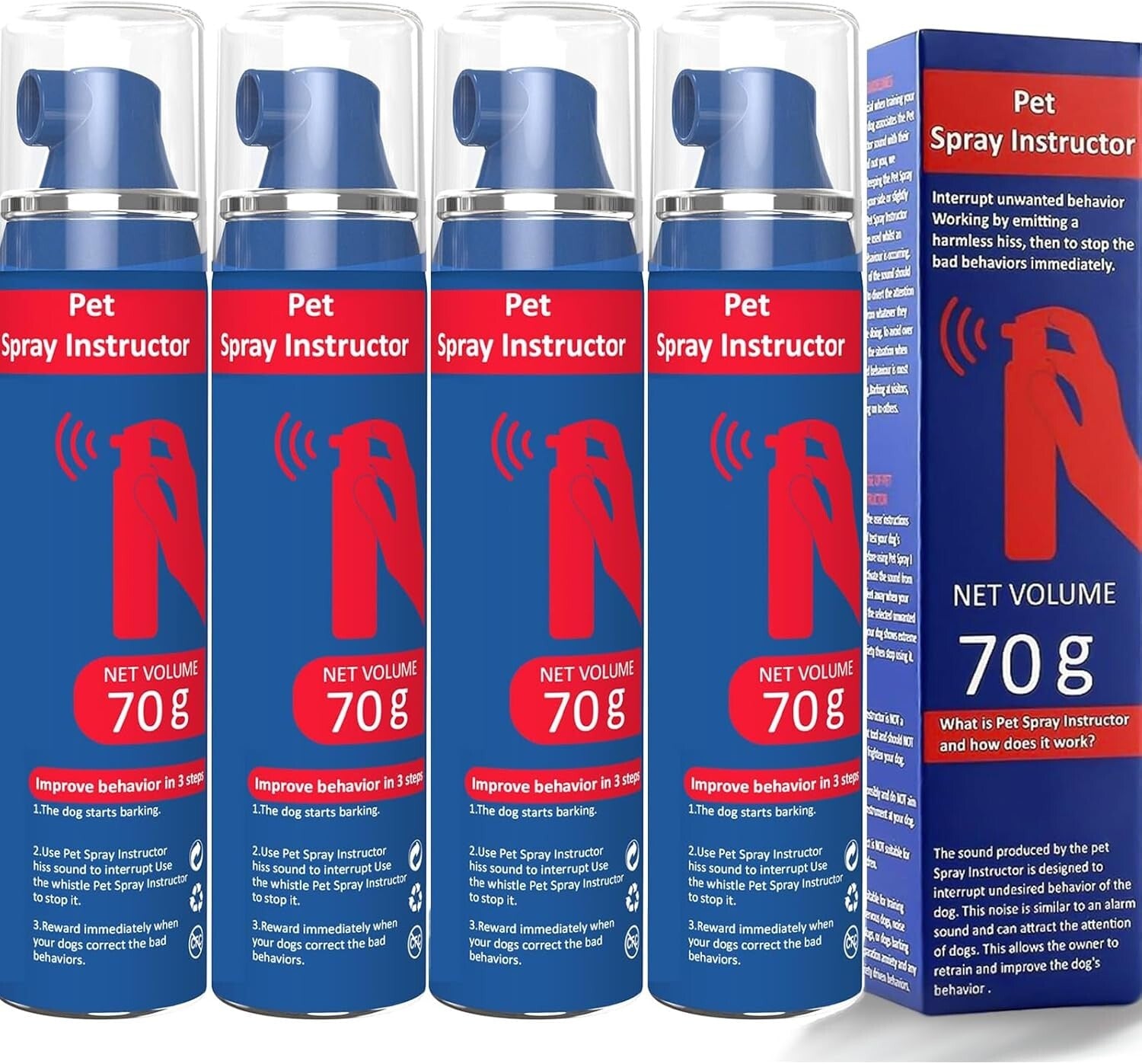 4-Pack of 70ml Dog Instructor Spray - Instant Correction for Unwanted Behaviors
