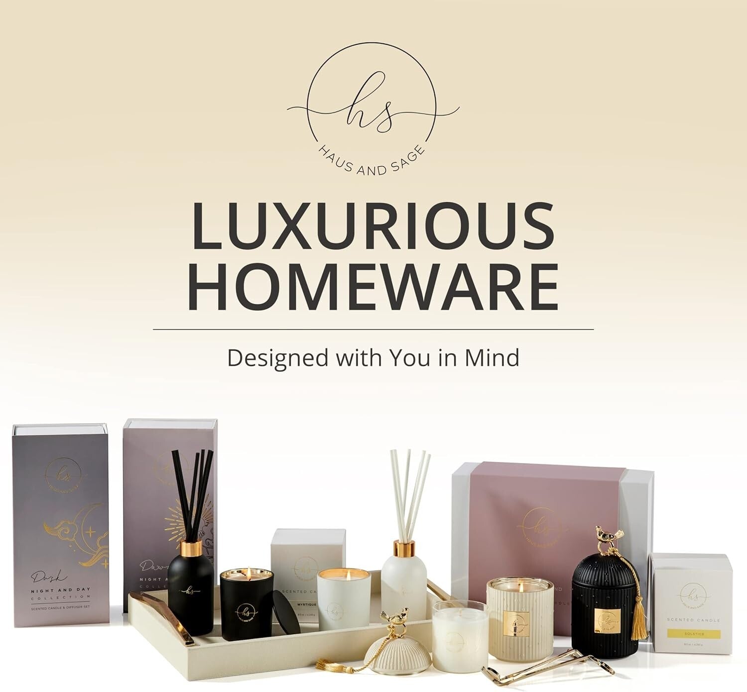 Sustainable Luxury Candle Set with Unique Black Holder - 110+ Hours of Fragrance